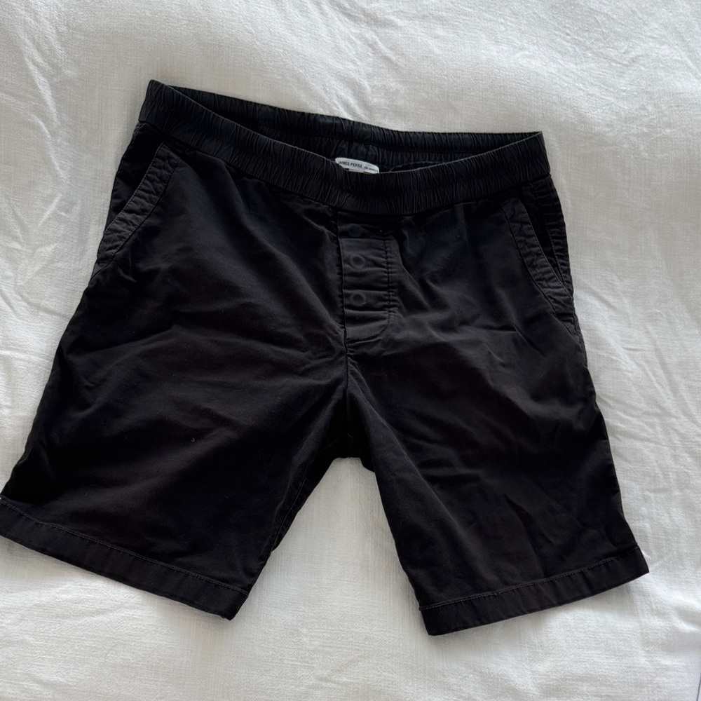 James Perse Black Flat Front Shorts